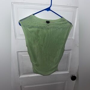 Wild Fable See Through Mesh Side Ruched Tank